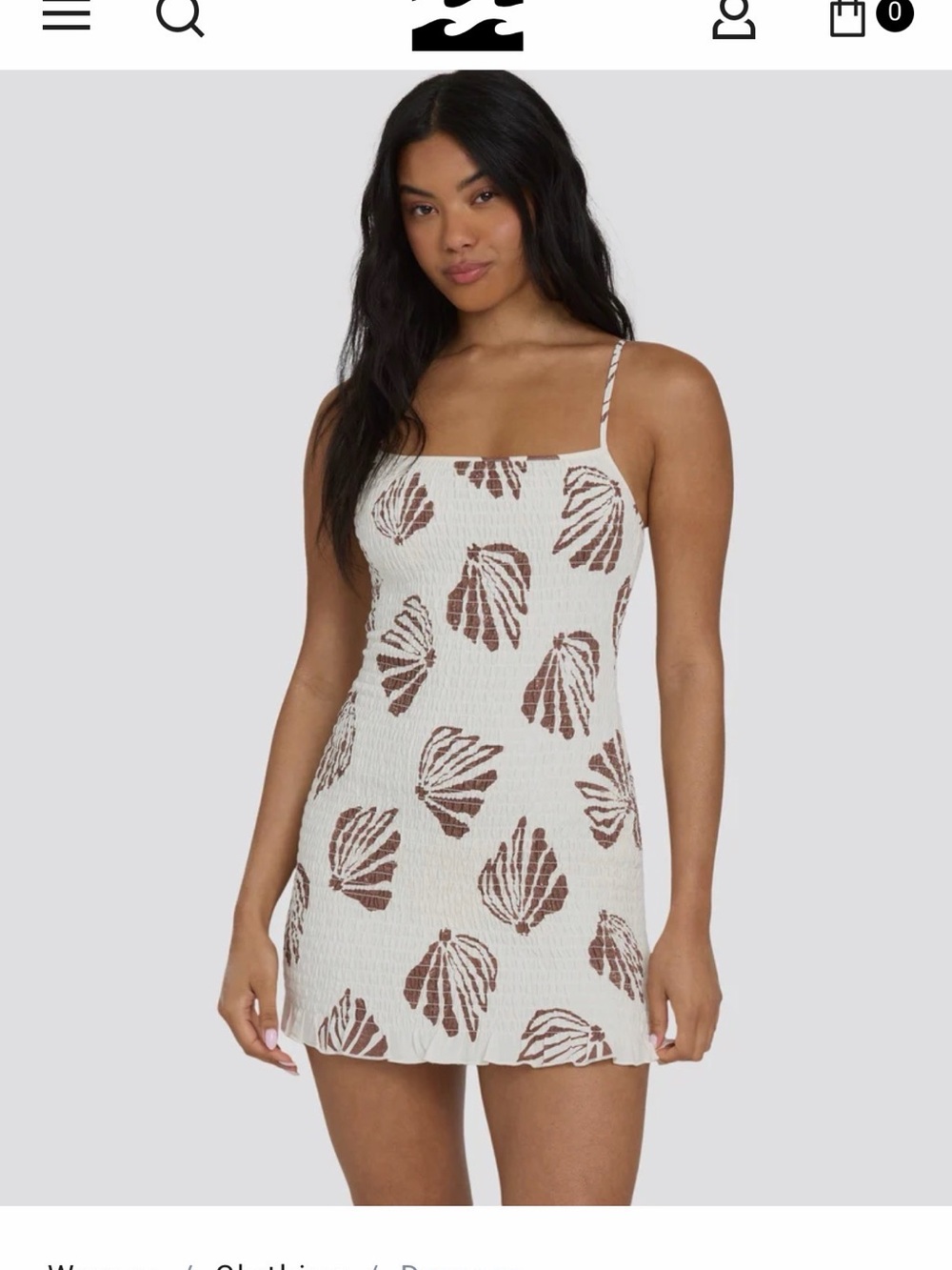 Brand New Billabong White & Brown Shell Mini Dress